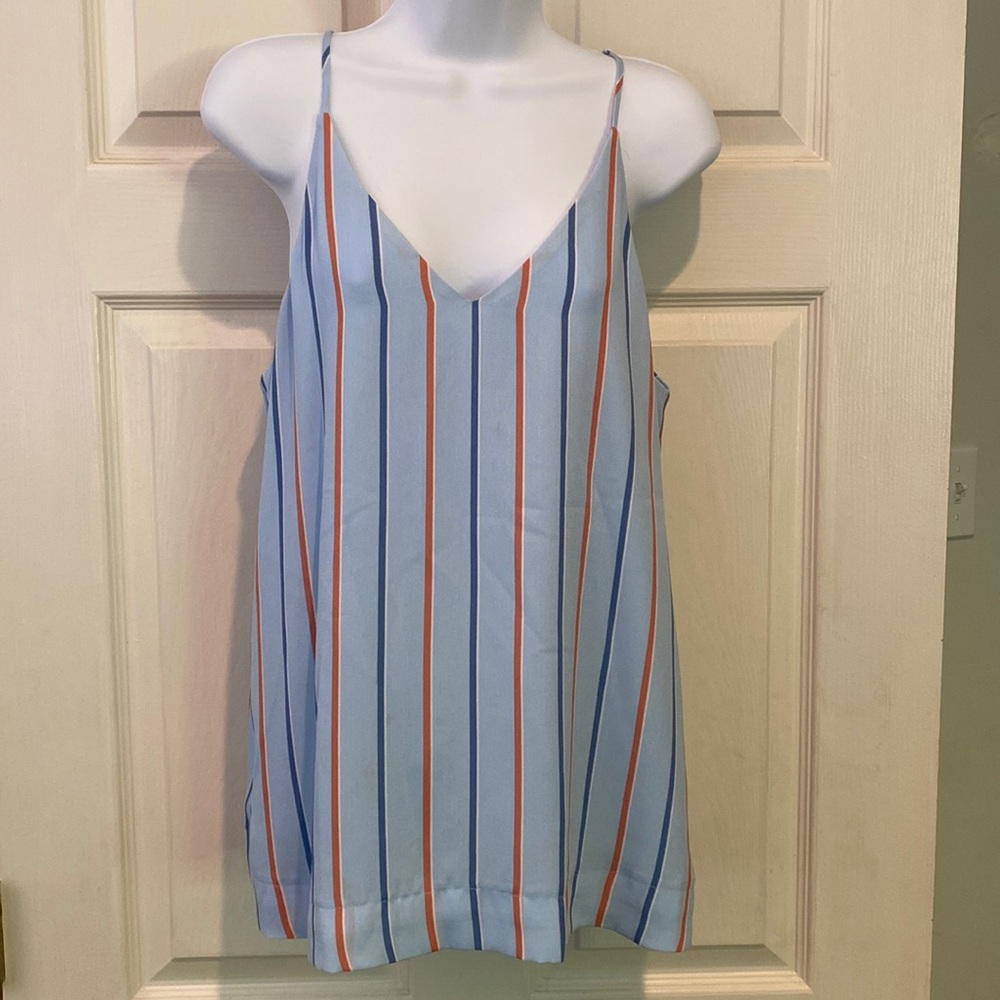 Madison spaghetti strap striped top with solid lining